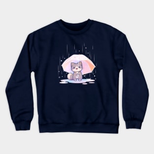 Rainy Day Cat Crewneck Sweatshirt